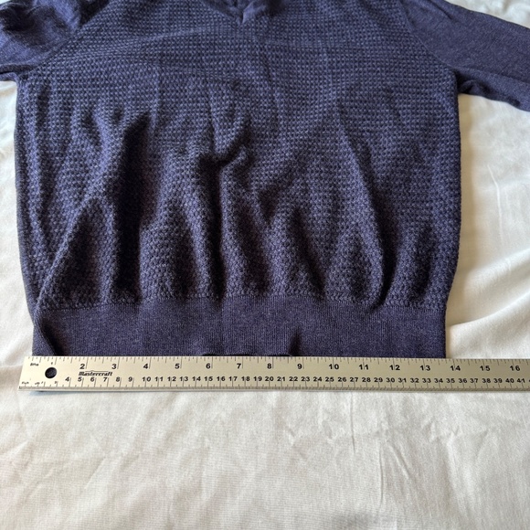 Britches Mens Merino Wool Blend Long Sleeve Textured Front Sweater Purple Large - Picture 12 of 13